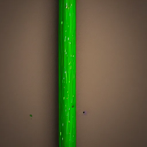 Image similar to wooden staff splattered with green slime, octane render