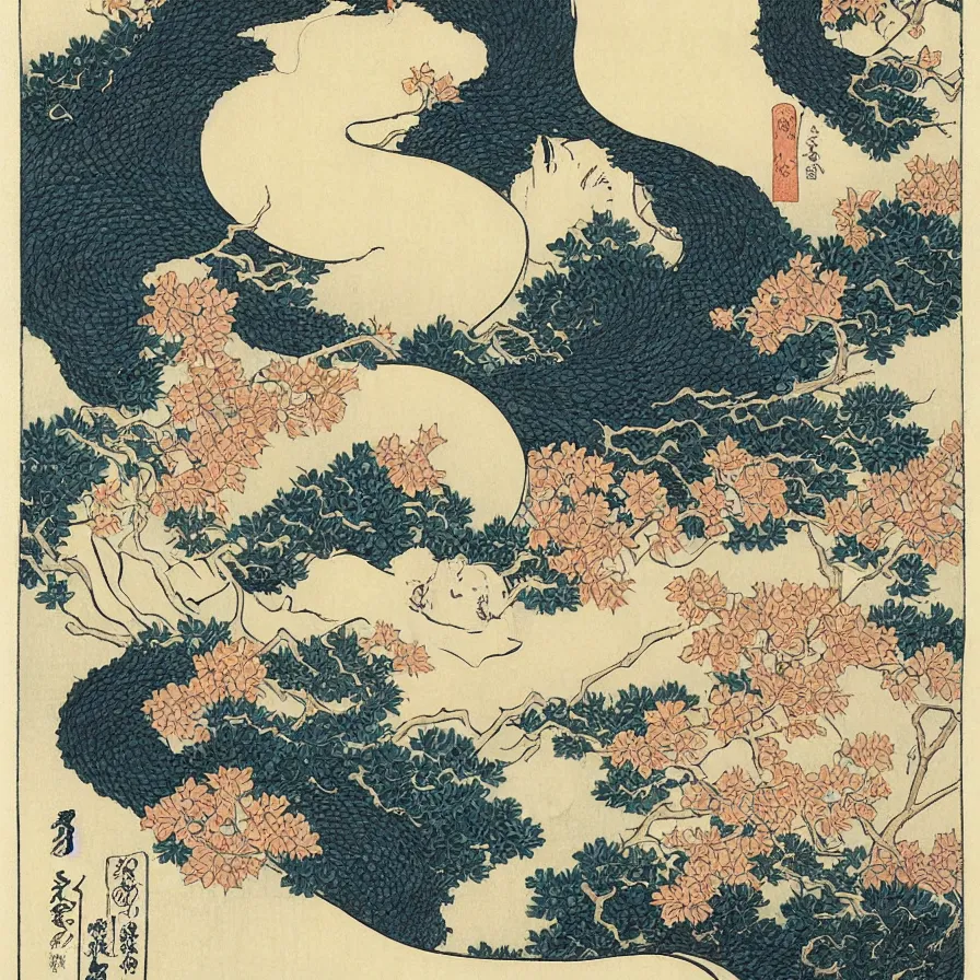 Image similar to surnatural, by katsushika hokusai