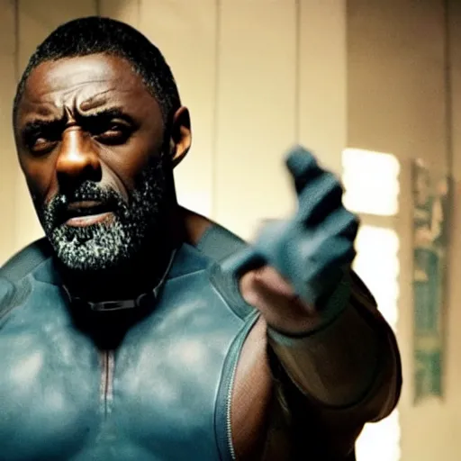 Image similar to film still of Idris Elba as Wolverine in new X-Men film, photorealistic 8k