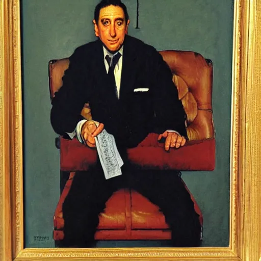 Prompt: a portrait painting of Martin Feldman. Painted by Norman Rockwell