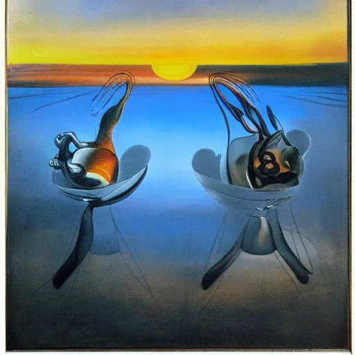 Prompt: dali's painting of sunrise