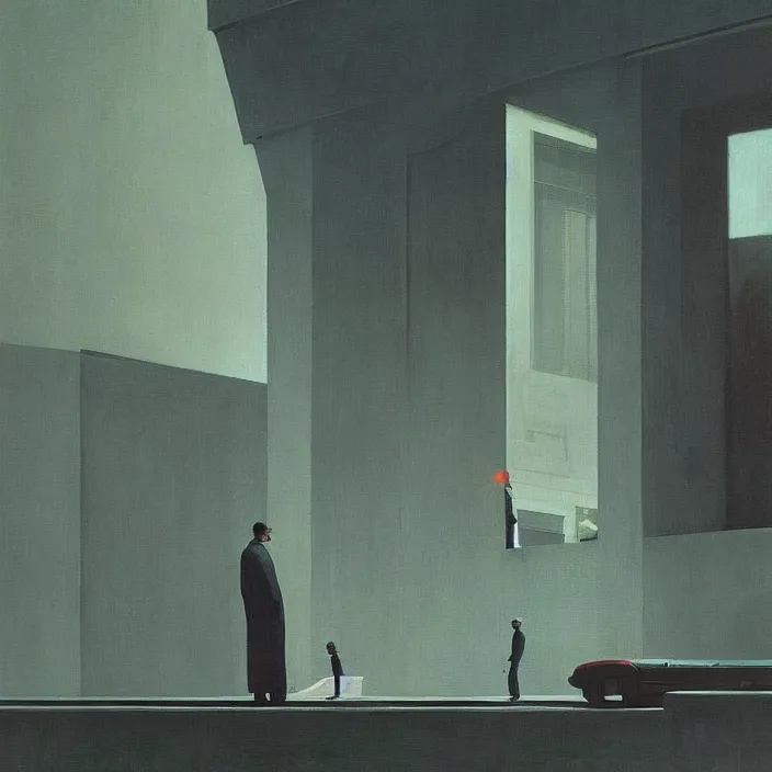 Prompt: government, science fiction, Edward Hopper and James Gilleard, Zdzislaw Beksinski, highly detailed