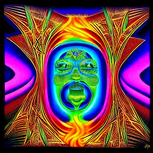 Prompt: a bong by Alex Grey