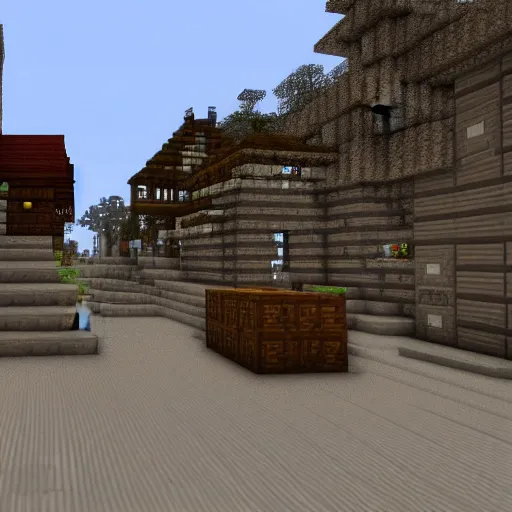 Image similar to an old western town in Minecraft