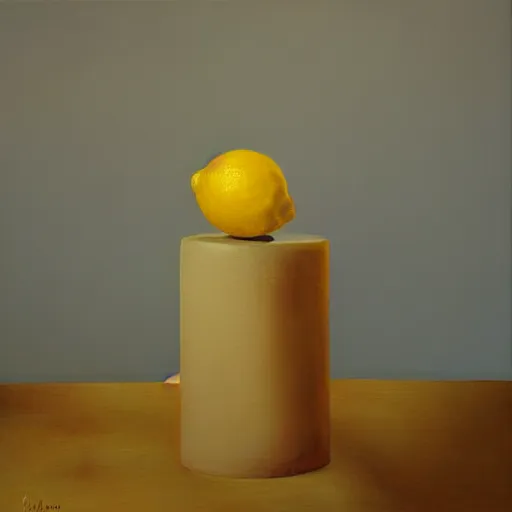 Image similar to lemon fears, oil on canvas, surrealism