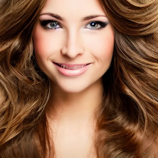 Image similar to a pretty young woman with light brown hair with highlights