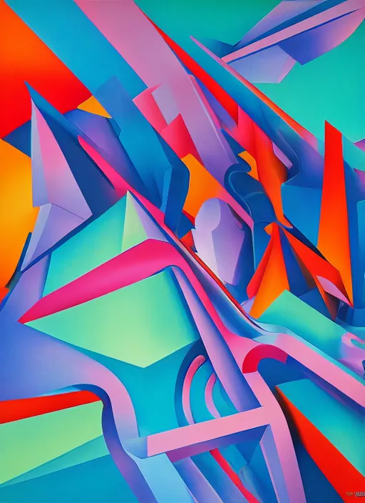 Prompt: A surreal neon painting of Zaha hadid 3d Patrick Oberhi Akpojotor cityscape made of cubism futuristic picasso rooms in 3 point perspective by Patrick Oberhi Akpojotor and Vladimir kush and dali and Patrick Oberhi Akpojotor, 3d, realistic shading, complimentary colors, vivid neon colors, aesthetically pleasing composition, masterpiece, 4k, 8k, ultra realistic, super realistic,