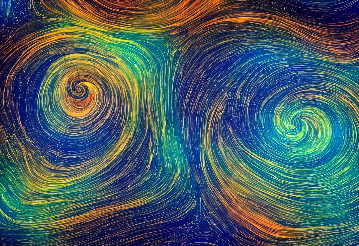 Image similar to the flowing complex abstract swirls of space and time