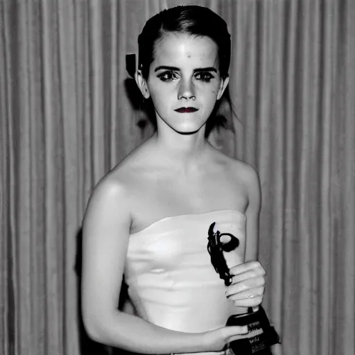 Image similar to emma watson, halloween costume, award winning, kodak ektachrome expired blue tint,