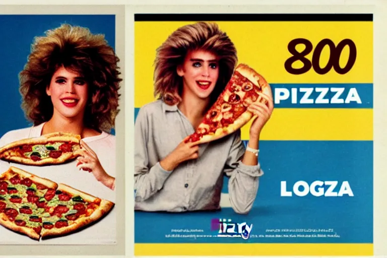 Prompt: 80s, lbgtq, pizza, advertisement