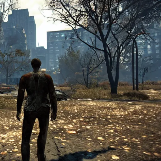 Image similar to central park, new york city in ruins post - nuclear war in fallout 4, in game screenshot