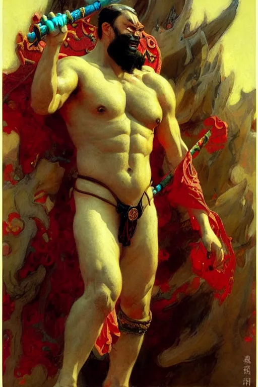 Image similar to monster, character design, tang dynasty, colorful, painting by gaston bussiere, craig mullins, j. c. leyendecker, tom of finland