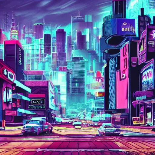 Image similar to route 6 6 in the year 4 0 0 0, futuristic cyberpunk urban grunge, detailed, hyperrealistic, first person pov