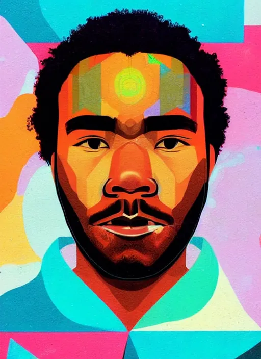 Prompt: portrait childish gambino, colourful!! by sachin teng, organic, cables, matte painting, geometric shapes, hard edges! graffiti, street art