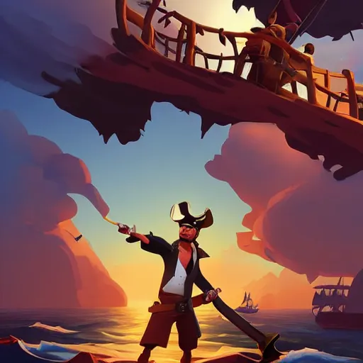 Image similar to painting jack the pirate on sea of thieves game avatar hero smooth face median photoshop filter cutout vector behance hd by jesper ejsing, by rhads, makoto shinkai and lois van baarle, ilya kuvshinov, rossdraws, illustration, art by ilya kuvshinov and gustav klimt