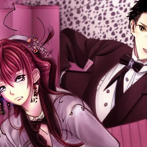 Image similar to illustration of the culprit in the visual novel umineko