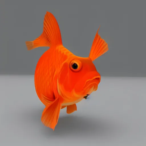 Prompt: goldfish low poly, white background