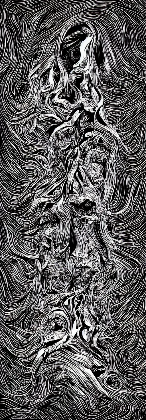 Image similar to psychedelic monochromatic artworks by didier comes