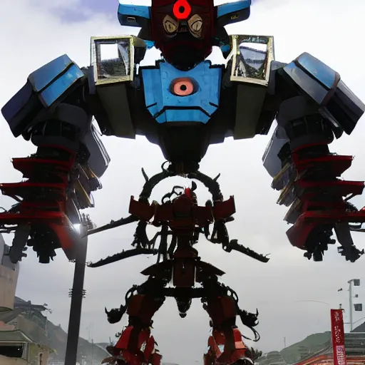 Image similar to a giant robot samurai. anime