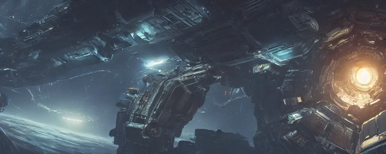 Image similar to an intricate concept art of an deep space station with garden city, artstation, sci - fi, hyper realistic, concept art, art by dylan cole, cinematic lighting, octane render