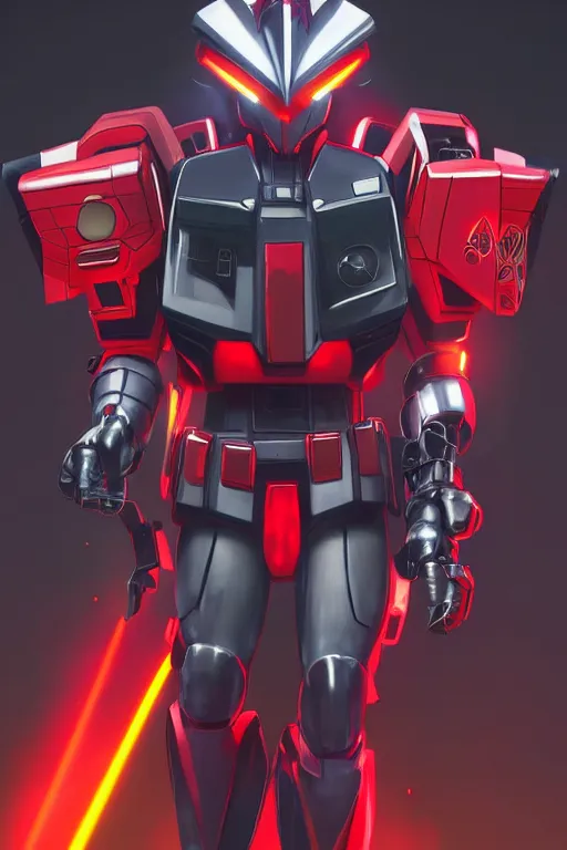 Image similar to drdisrespect as a gundam, 4 k, hd 2 0 2 2 3 d cgi rtx hdr style chrome reflexion glow fanart, global illumination ray tracing hdr fanart arstation by ian pesty by jesper ejsing pixar and disney unreal zbrush central hardmesh