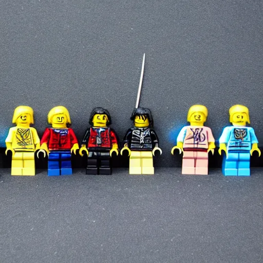 Image similar to lego figures stabbing eachother