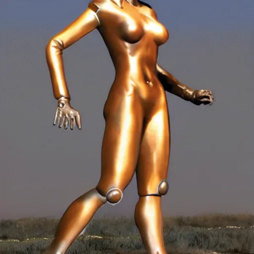 Prompt: beautiful German female cyborg with ultra realistic body sculpted by Richard Serra in Mars