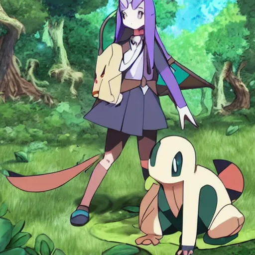 Prompt: turtwig the pokemon in a forest, in the re : zero anime art style, | | fantasy, highly detailed