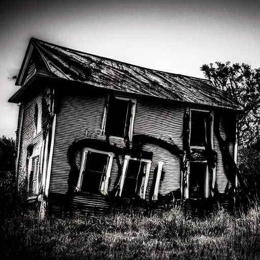 Image similar to a skeleton monster in an old abandoned house