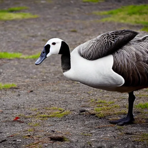 Image similar to photo of a goose wearing knight armor