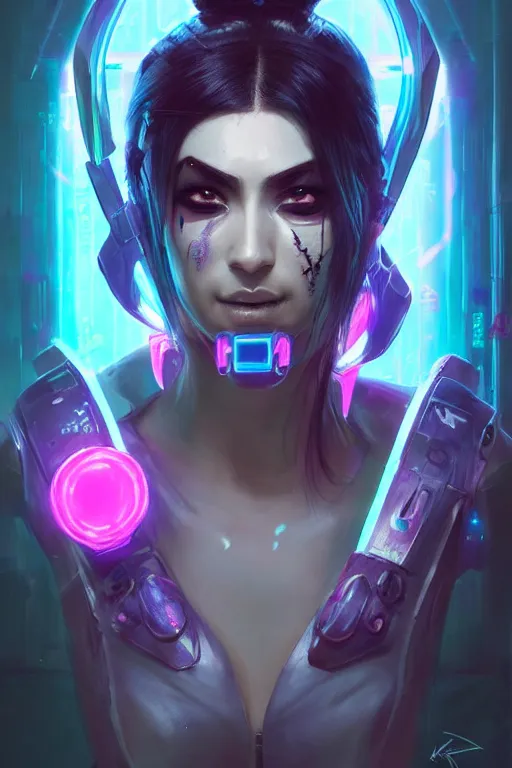 Image similar to akali from league of legends, cyberpunk futuristic neon. wearing ninja face mask decorated with traditional japanese ornaments by ismail inceoglu dragan bibin hans thoma greg rutkowski alexandros pyromallis nekro rene maritte illustrated, perfect face, fine details, realistic shaded, fine - face, pretty face, masterpiece