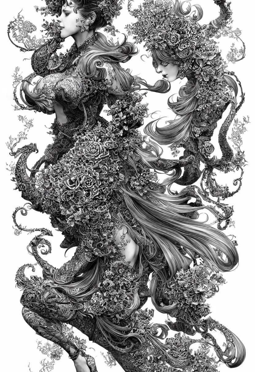 Image similar to absurdly beautiful, graceful, elegant, sophisticated, mature vixen, an ultrafine hyperdetailed illustration by kim jung gi, irakli nadar, intricate linework, bright colors, octopath traveler, detailed and intricate environment, bouguereaum