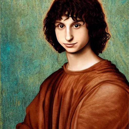 Prompt: finn wolfhard by leonardo da vinci