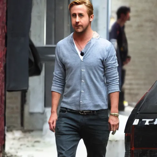 Image similar to Ryan gosling walking through the backrooms