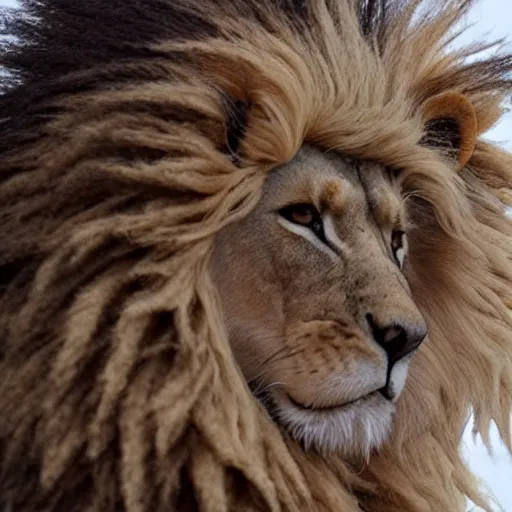 Image similar to lions mane on a person