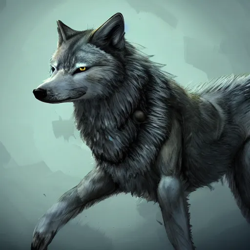 Image similar to wolf nom , trending on Artstation