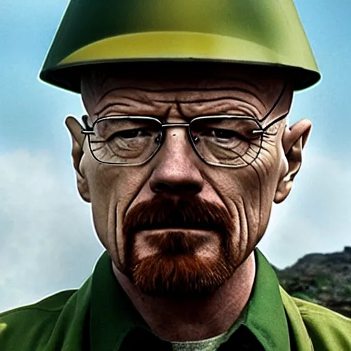 Image similar to walter white in the vietnam war, 4 k, hyper realistic