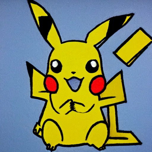 Image similar to pikachu badly drawn with crayons by a 2 years old