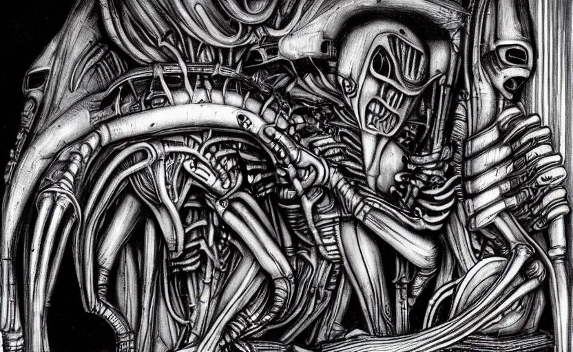 Image similar to hr giger's alien saturday morning cartoon