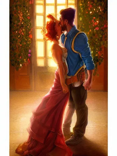 Prompt: a couple in a party under the grapevine. celebration freedom excitement intricate, elegant, highly detailed, digital painting, artstation, concept art, sharp focus, illustration, by justin gerard and artgerm, 8 k