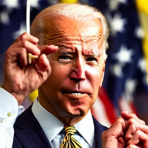 Prompt: Joe biden smoking weed