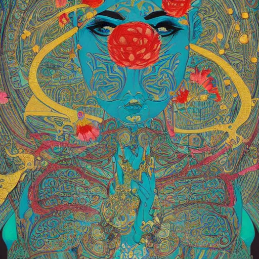 Image similar to juggle Gilded lotus princess oriental, james jean