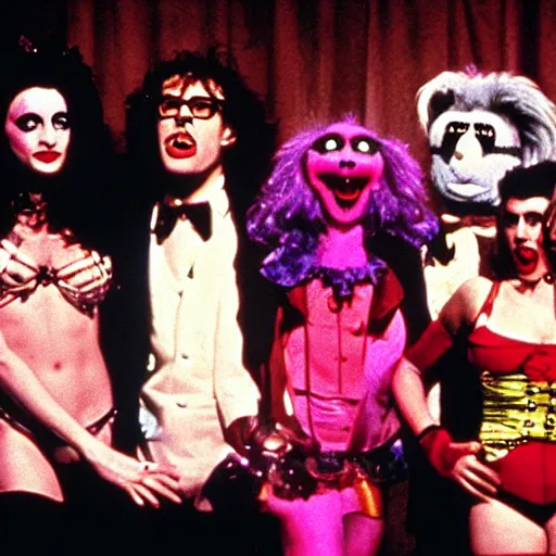 Prompt: rocky horror picture show with muppets