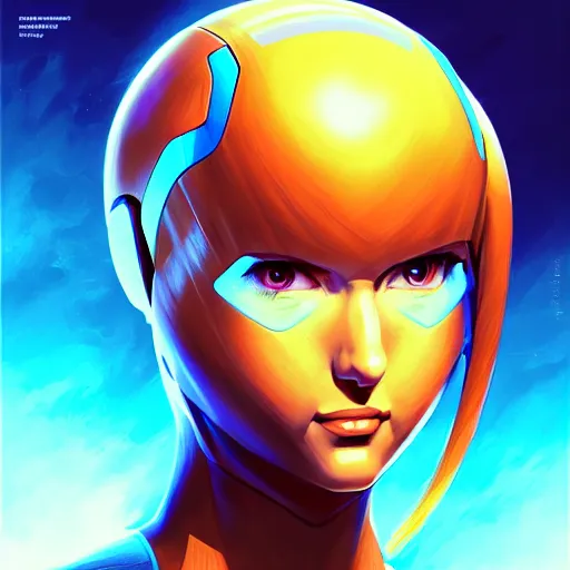 Image similar to head and shoulders portrait of Zero Suit Samus, semi realistic, digital illustration, professional game art, medium shot, intricate, elegant, highly detailed, digital painting, volumetric light, artstation, concept art, smooth, sharp focus, artstation, art by Fernanda Suarez and Greg Manchess and Sachin Teng