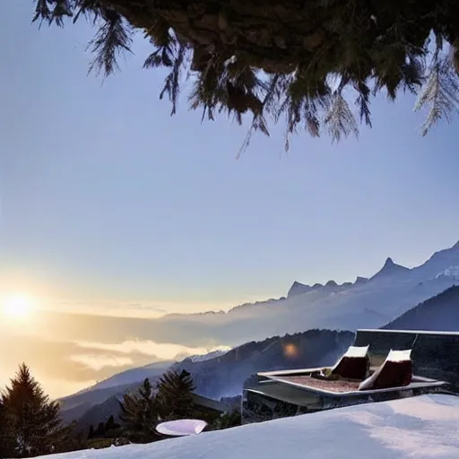 Image similar to “luxury hotel in Switzerland on the mountains”