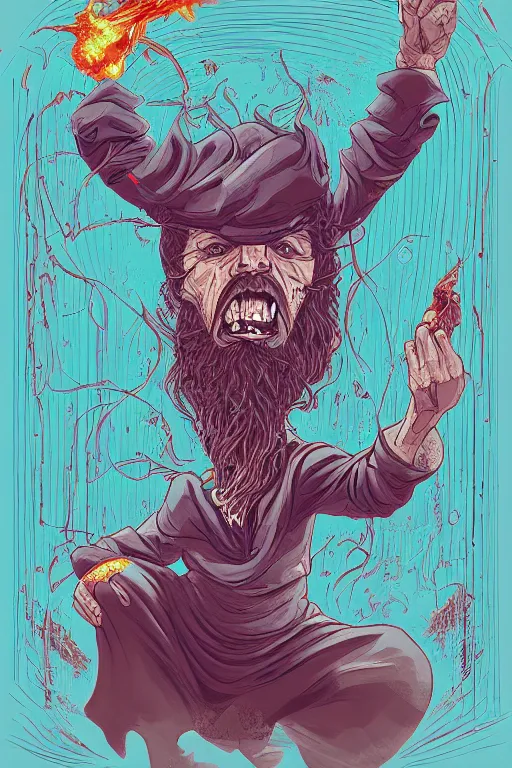 Image similar to portrait of angry shouting jewel djinn wizard in the style of Rob Lefield and Dan Mumford , trending on artstation, digital art,surrealism ,macro,blueprint ,vaporwave ,