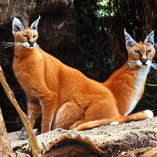 Prompt: caracal smoking cigar