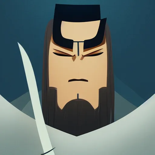 Image similar to face icon stylized minimalist samurai jack, loftis, cory behance hd by jesper ejsing, by rhads, makoto shinkai and lois van baarle, ilya kuvshinov, rossdraws global illumination