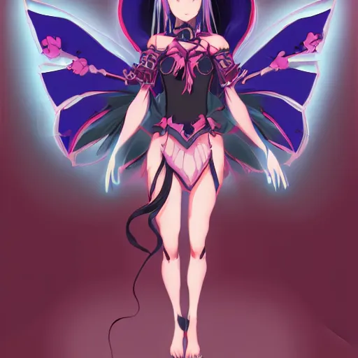 Prompt: character concept art of an anime demon goddess