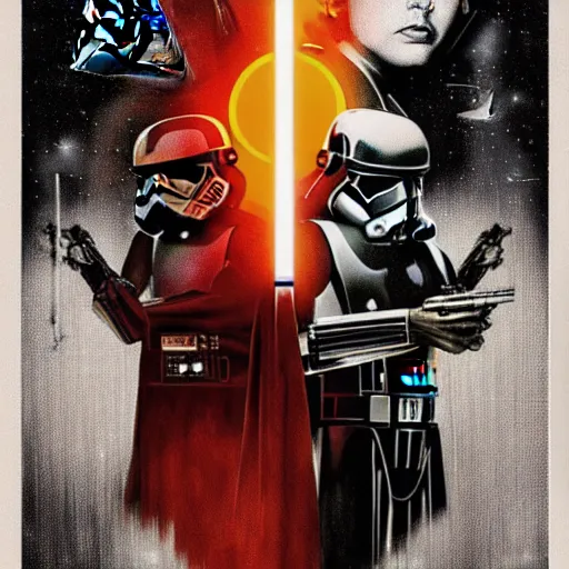 Image similar to Star Wars A New Hope poster in the style of H.R. Giger
